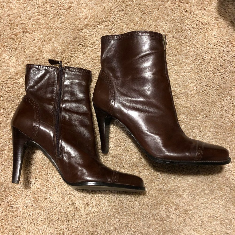BCBGirls Brown Cap Toe Booties 9.5